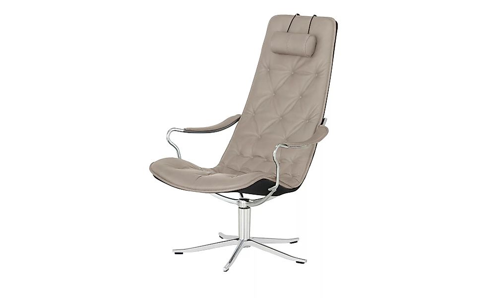 Ledersessel - grau - 65 cm - 106 cm - 87 cm - Polstermöbel > Sessel > Drehs günstig online kaufen