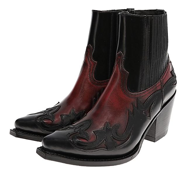 Sendra Boots 16598 Schwarz Rot Westernstiefelette günstig online kaufen