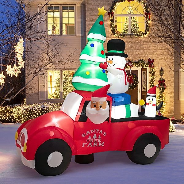COSTWAY Weihnachtsfigur, aufblasbarer Weihnachtstruck mit LEDs günstig online kaufen