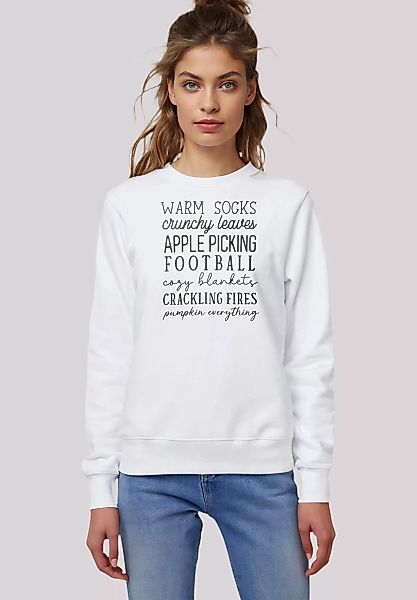 F4NT4STIC Sweatshirt "Fall Writing Socks leaves football apples", Premium Q günstig online kaufen