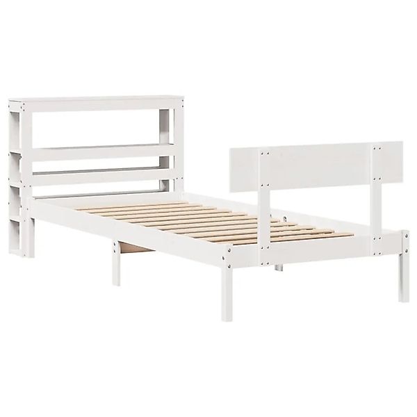 vidaXL Massivholzbett ohne Matratze Weiß 90x200 cm Kiefernholz 3305795 günstig online kaufen