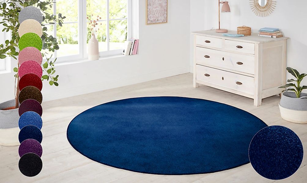 HANSE Home Teppich "Shashi" rund 8,5 mm Höhe Kurzflor, Unifarben, Teppich, günstig online kaufen