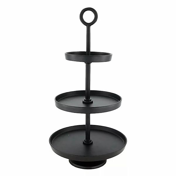 Etagere Aluminium Schwarz 3 Stöckig Landhaus-Stil Servierständer 47cm günstig online kaufen