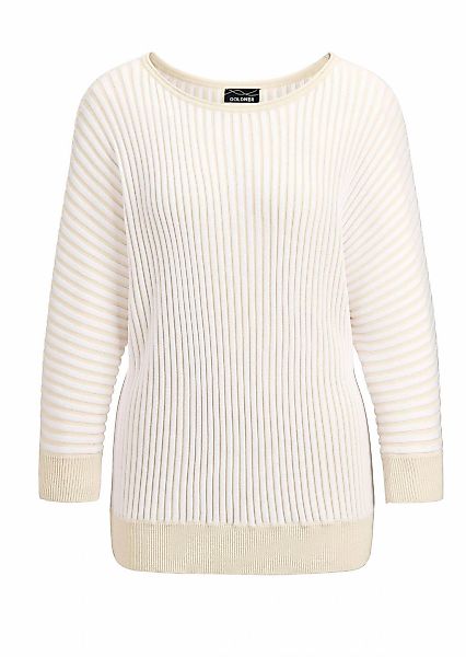 GOLDNER Rundhalspullover "Kurzgröße Baumwollmix mit Fledermausärmeln und Ri günstig online kaufen