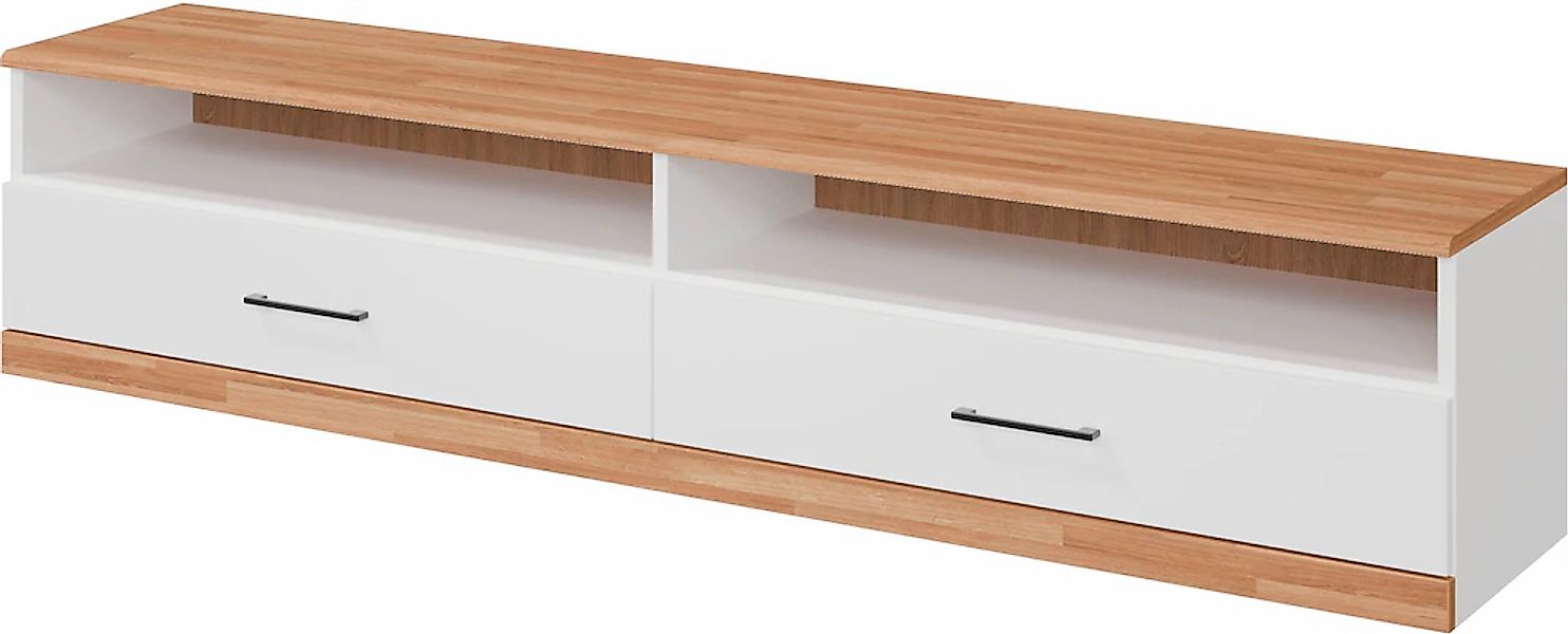 Home affaire Lowboard "Ribe,140cm breit,38cm hoch mit 2 Klappen,Oberplatte günstig online kaufen