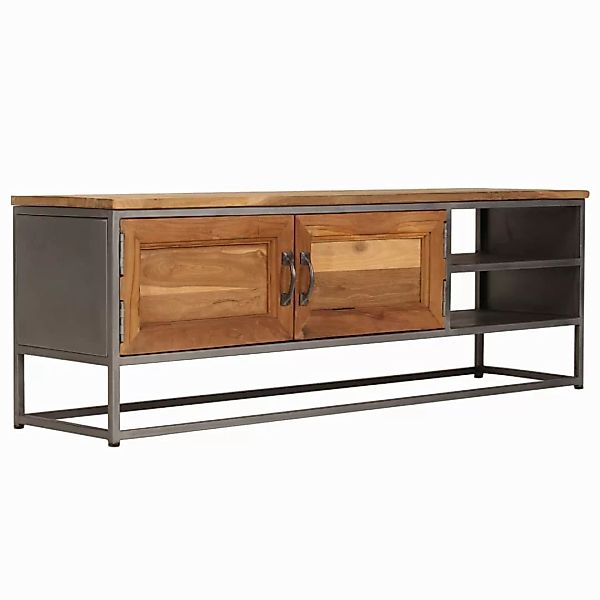 Tv-schrank Recyceltes Teak Und Stahl 120 X 30 X 40 Cm günstig online kaufen