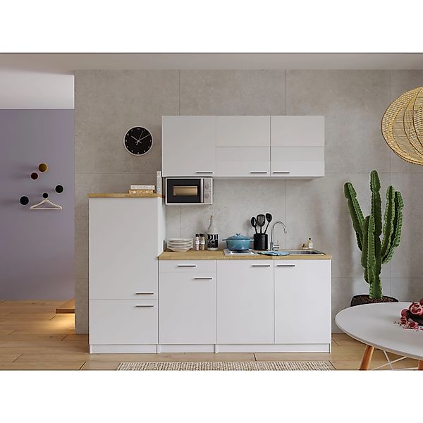 Respekta Küchenblock KB210WWMIBO 210 cm Weiß günstig online kaufen