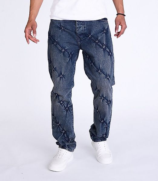 Denim Distriqt Loose-fit-Jeans Herren Loose Fit Jeans mit Batik Effekten günstig online kaufen