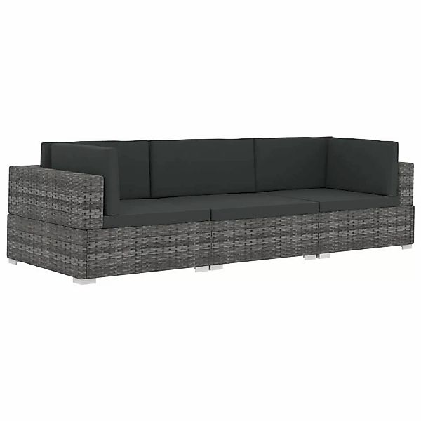 vidaXL Gartenlounge-Set 3-tlg. Garten-Sofagarnitur mit Auflagen günstig online kaufen