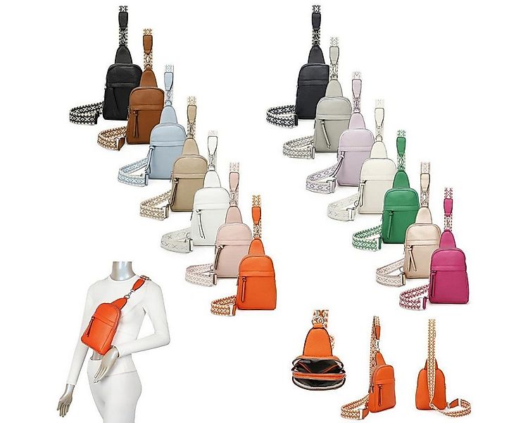 ITALYSHOP24 Schultertasche Damen Sling-Tasche Crossbody Brusttasche Bodybag günstig online kaufen