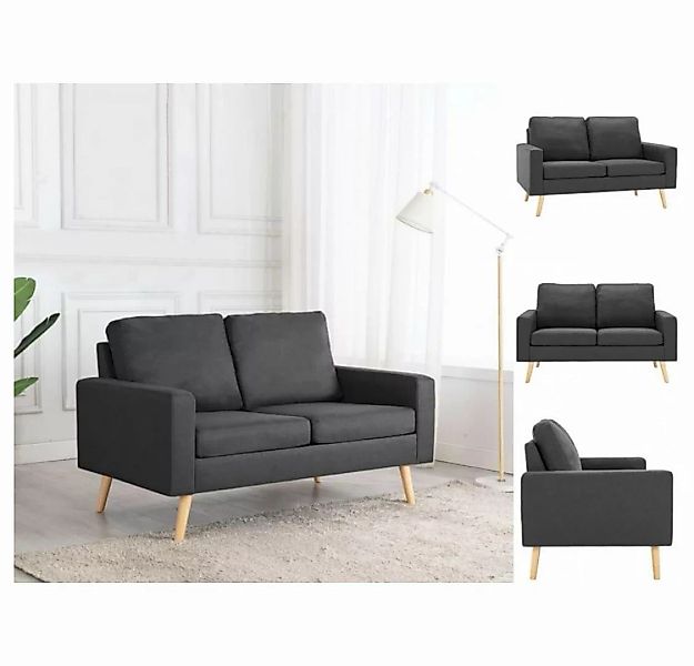 vidaXL Sofa 2-Sitzer-Sofa Dunkelgrau Stoff Couch günstig online kaufen