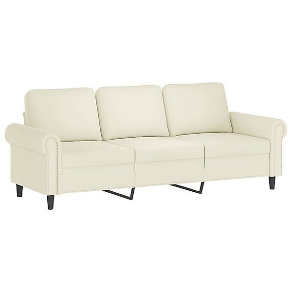 vidaXL Sofa 3-Sitzer-Sofa Creme 180 cm Samt günstig online kaufen