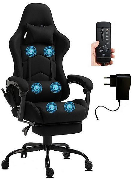 Delman Gaming-Stuhl Bürostuhl,Chefsessel Massagefunktion mit 6 Vibrationspu günstig online kaufen