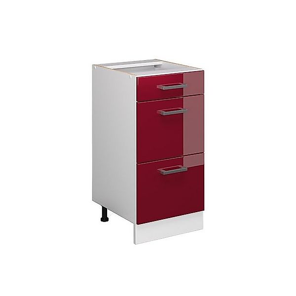 Vicco Küchenunterschrank R-Line Bordeaux Hochglanz/Weiß 40 cm mit Schublade günstig online kaufen