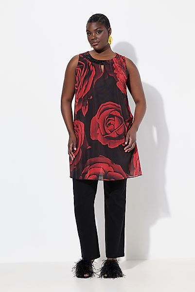 Ulla Popken Tunika Long-Tunika Rosen A-Linie günstig online kaufen