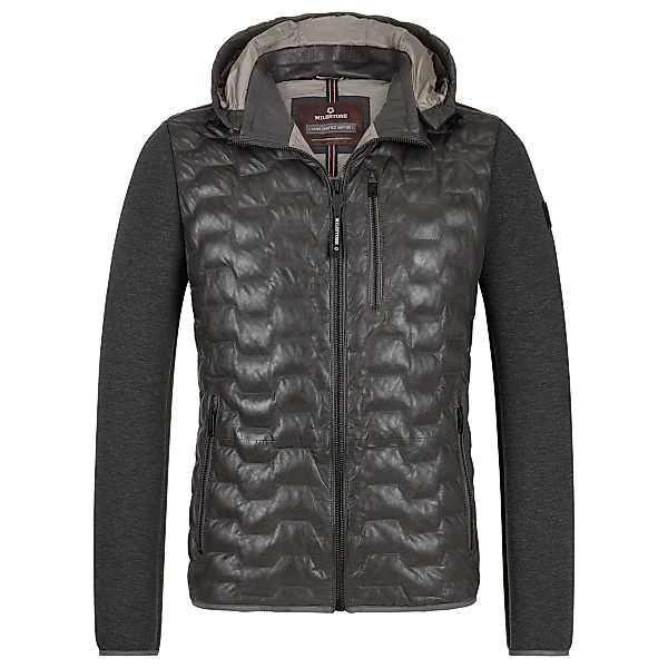 Milestone Lederjacke mit Sweat-Einsatz Farbe anthrazit Größe: 62 günstig online kaufen
