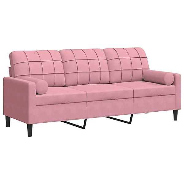 vidaXL 3-Sitzer-Sofa mit Zierkissen Rosa 180 cm Samt 3278232 günstig online kaufen