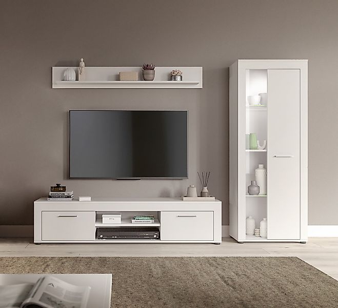 Home affaire Wohnwand Aosta, Breite 235cm, bestehend aus Lowboard, Wandboar günstig online kaufen