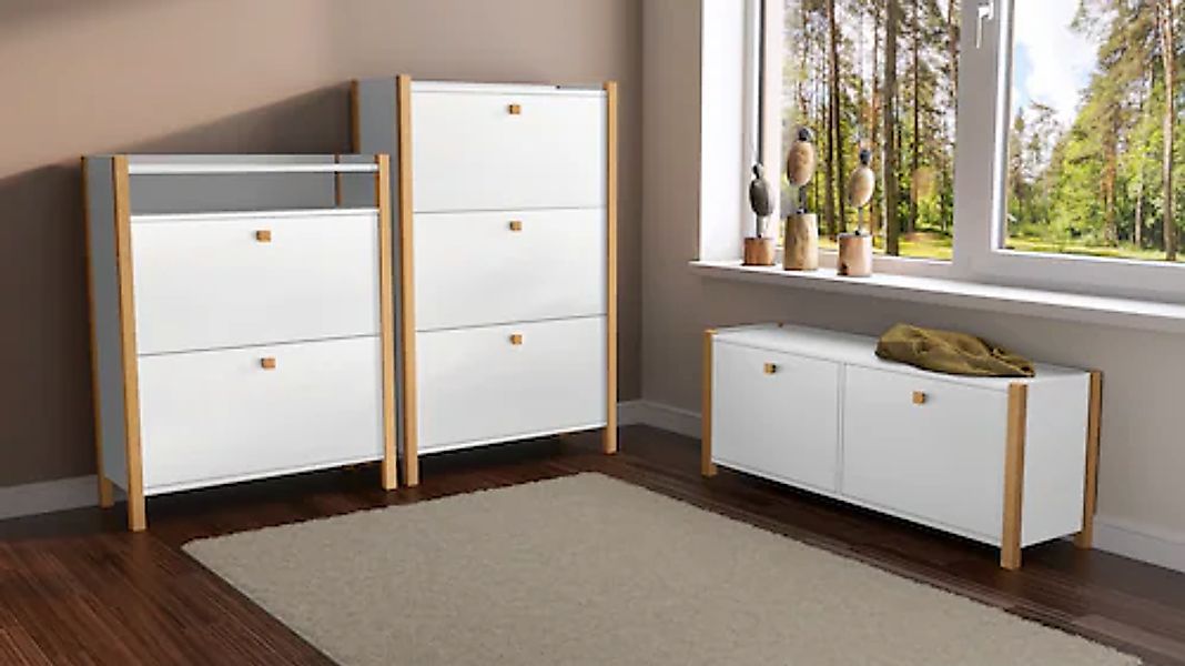 andas Schuhbank im skandinavian Design, Holzfurnier aus Eiche, FSC® günstig online kaufen