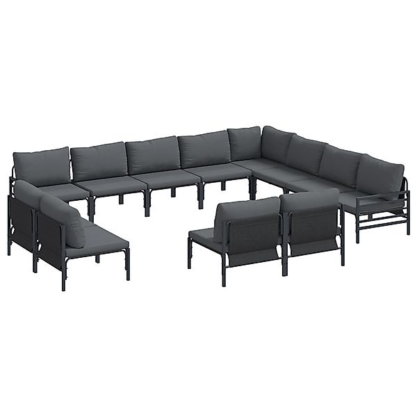 vidaXL Garten-Sofa-Set 12-Tlg Anthrazit Stahl 3379030 günstig online kaufen