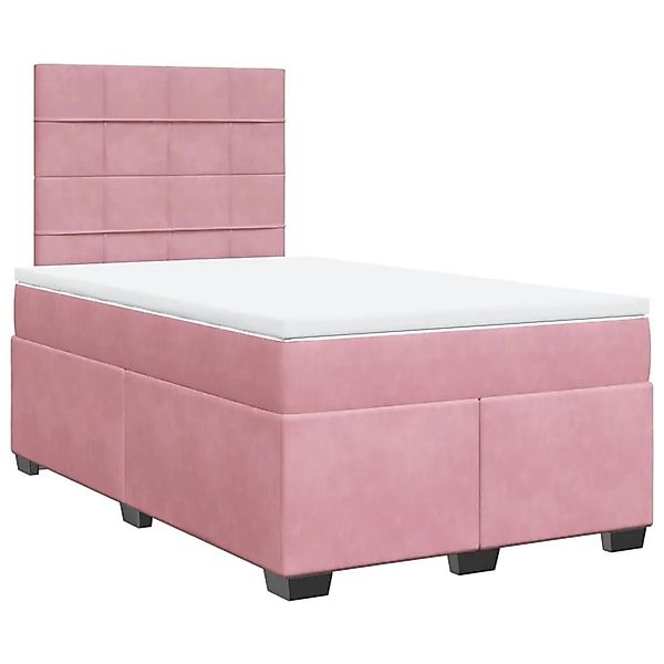 vidaXL Boxspringbett mit Matratze Rosa 120x200 cm Samt 3293187 günstig online kaufen