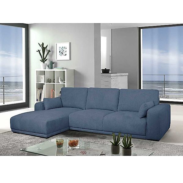 Ecksofa Couch in Jeansblau aus Webstoff günstig online kaufen