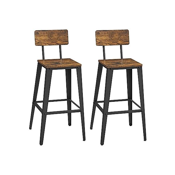 Songmics Barhocker-Set Ekho Quadratisch Braun-Schwarz 2-teilig günstig online kaufen