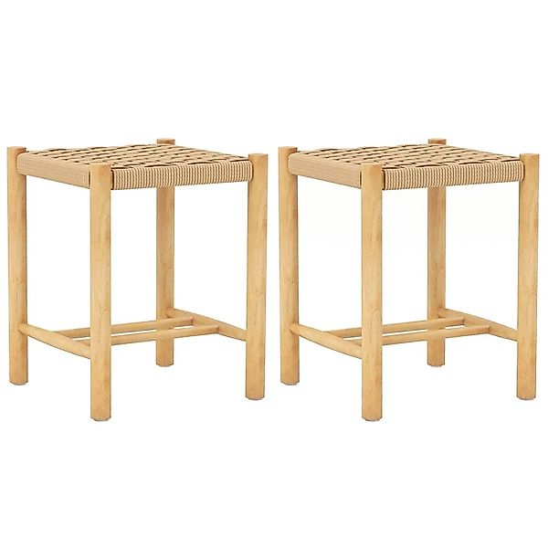 Costway Barhocker 2er Set Holz 36 x 36 x 45 cm Fußstütze günstig online kaufen
