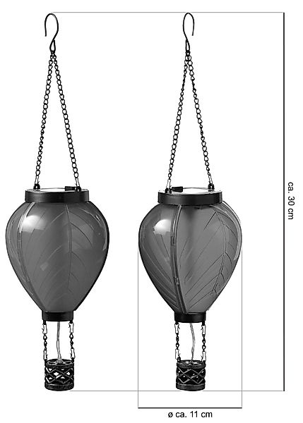 Northpoint LED-Hängeleuchte mit Solarpanel Laterne Heißluftballon Windlicht günstig online kaufen