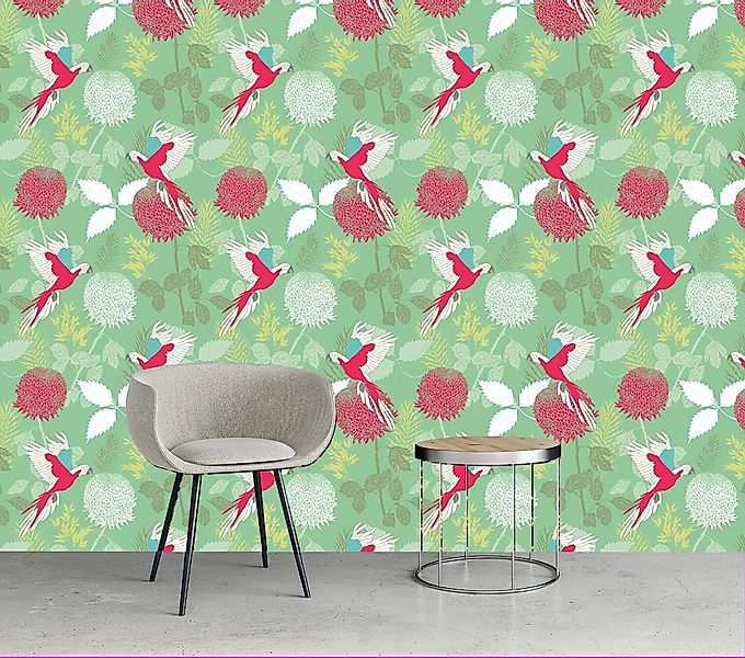 queence Vinyltapete »Fedon«, bedruckt-Motiv-botanisch-floral-gemustert-natü günstig online kaufen