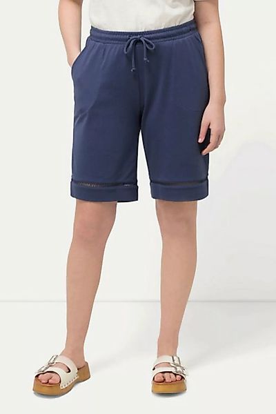 Ulla Popken Jeansshorts Shorts Lochstickerei Elastikbund Biobaumwolle günstig online kaufen