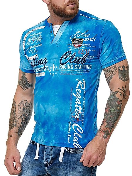 L.gonline Kurzarmshirt Herren T-Shirt mit Knopfleiste, günstig online kaufen