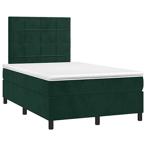 vidaXL Boxspringbett mit Matratze Dunkelgrün 120x190 cm Samt 3270004 günstig online kaufen