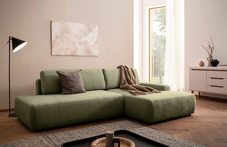 INOSIGN Ecksofa "TORGE, Schlafsofa Cord, Samtvelours u. Strukur fein, Couch günstig online kaufen