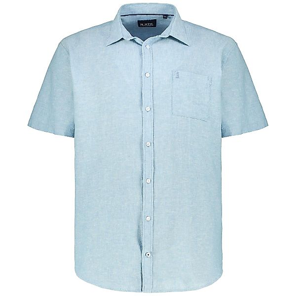 North Freizeithemd mit Leinen Farbe mittelblau Größe: 7XL günstig online kaufen