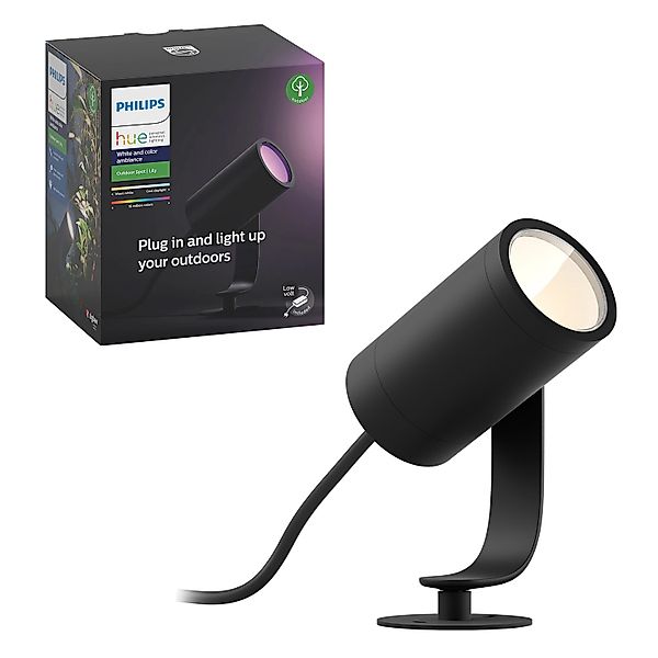 Philips Hue LED-Spot Lily White & Color Ambiance 1-flammig Schwarz Basis-Se günstig online kaufen