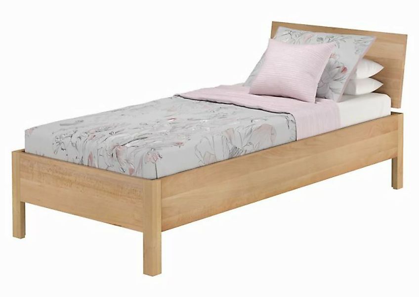 ERST-HOLZ Bett Einzelbett metallfrei 90x200 massives Buchenholz, Buchenholz günstig online kaufen