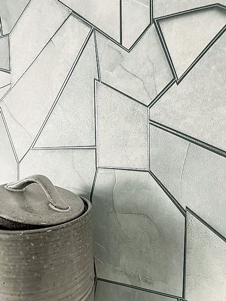 Newroom Vliestapete Necros Light Grey Tapete Mustertapete Stein,Steinmauer, günstig online kaufen