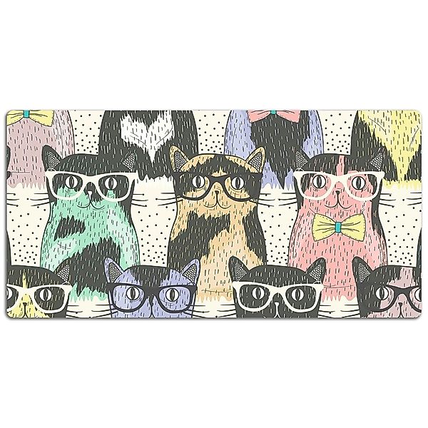 Tulup Schreibtischunterlage Katzen Schreibunterlage 90x45 cm Mehrfarbig Sch günstig online kaufen