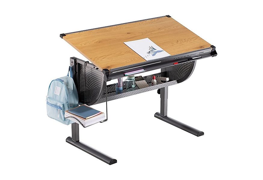 CARO-Möbel Kinderschreibtisch SARI, Lerntisch höhenverstellbar mit Rucksack günstig online kaufen