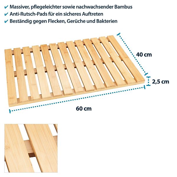 Basera® Badaccessoire-Set Bambus Dusch- und Saunarost günstig online kaufen