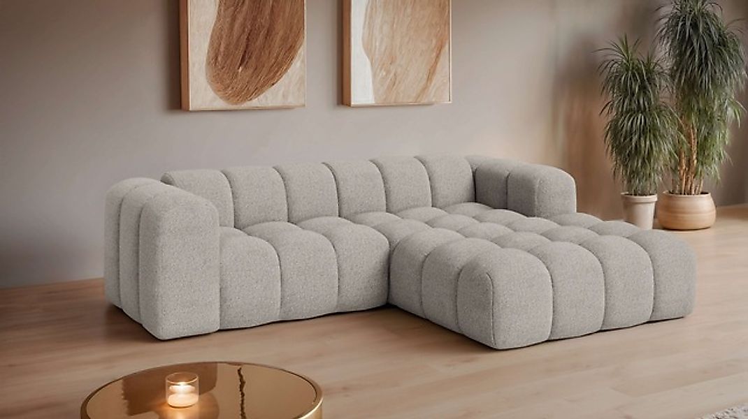 OTTO home Ecksofa »KALLIE Design-Sofa mit Wellenunterfederung, Bubble-Optik günstig online kaufen