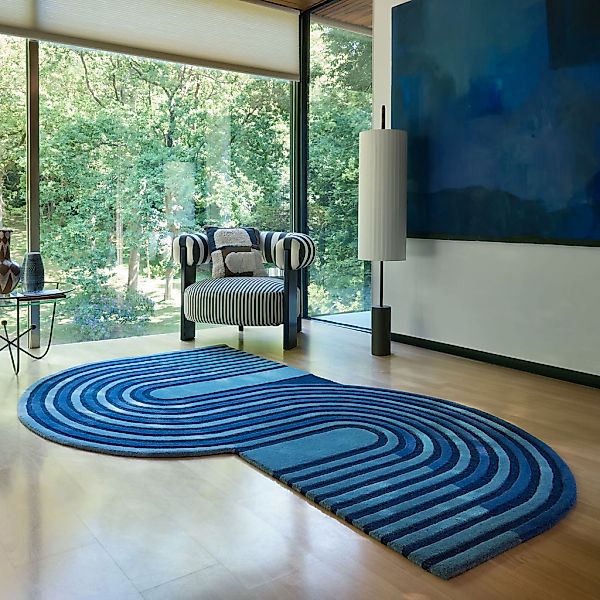 FLAIR RUGS Wollteppich "Conway Retro" rechteckig 12 mm Höhe Hoch-Tief-Struk günstig online kaufen
