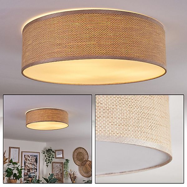 hofstein Deckenleuchte Deckenlampe aus Metall/Papiergeflecht/Kunststoff in günstig online kaufen
