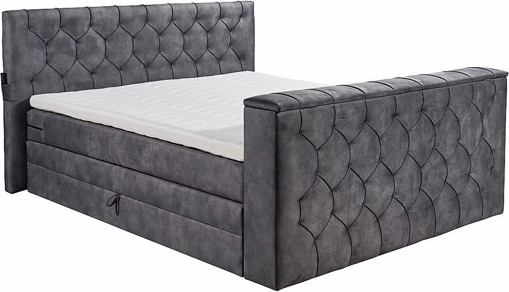ED EXCITING DESIGN Boxspringbett »Springdale«, mit Bettkasten, motorisierte günstig online kaufen