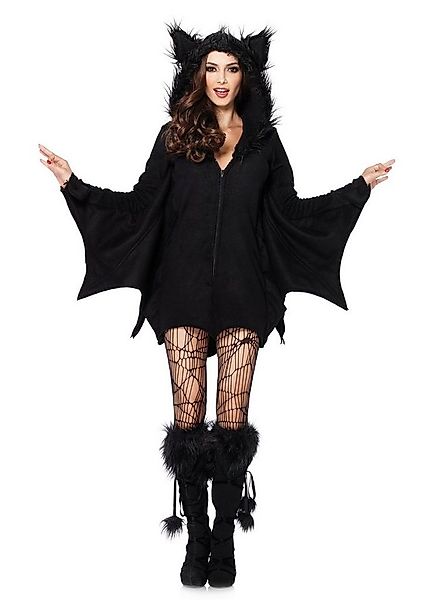 Leg Avenue Vampir-Kostüm Fledermaus Vampir Hoodie - Halloween Kostüm Damen, günstig online kaufen