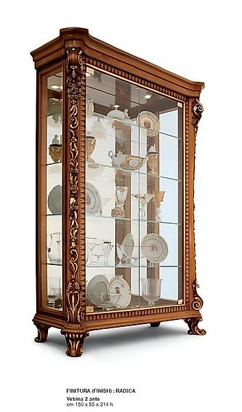 JVmoebel Vitrine Vitrine Schränke Vitrinen Holz Luxus Glasschrank Möbel Gol günstig online kaufen