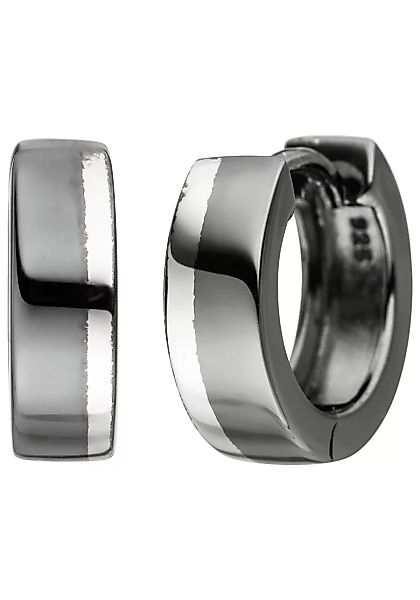 JOBO Paar Creolen, 925 Silber schwarz bicolor günstig online kaufen