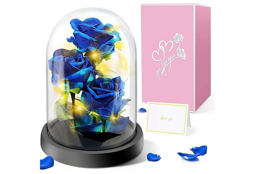 LuxusKollektion Badaccessoire-Set Ewige Rose Glas Glaskuppel Lichter Blau B günstig online kaufen