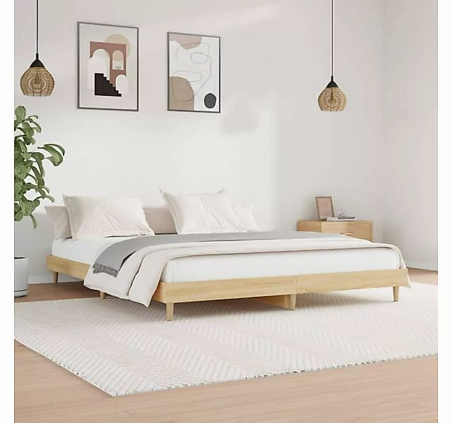 furnicato Bett Bettgestell Sonoma-Eiche 140x200 cm Holzwerkstoff günstig online kaufen